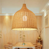 Lámpara de araña tejida de bambú clásica hecha a mano