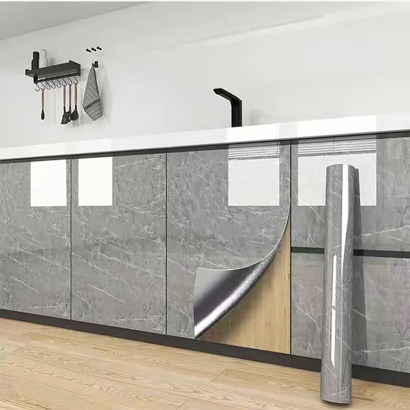 Elegant Marble: Self-Adhesive Waterproof Wallpaper for Kitchen