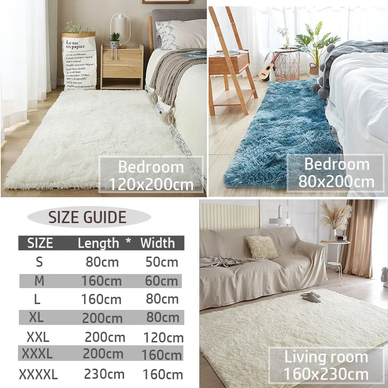 Alfombra blanca de felpa: lujosa y esponjosa para sala de estar y dormitorio