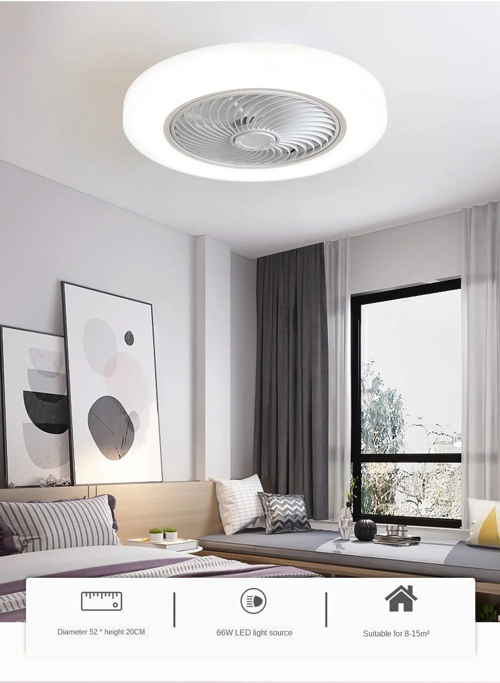 Ventilateur de plafond intelligent avec lumières