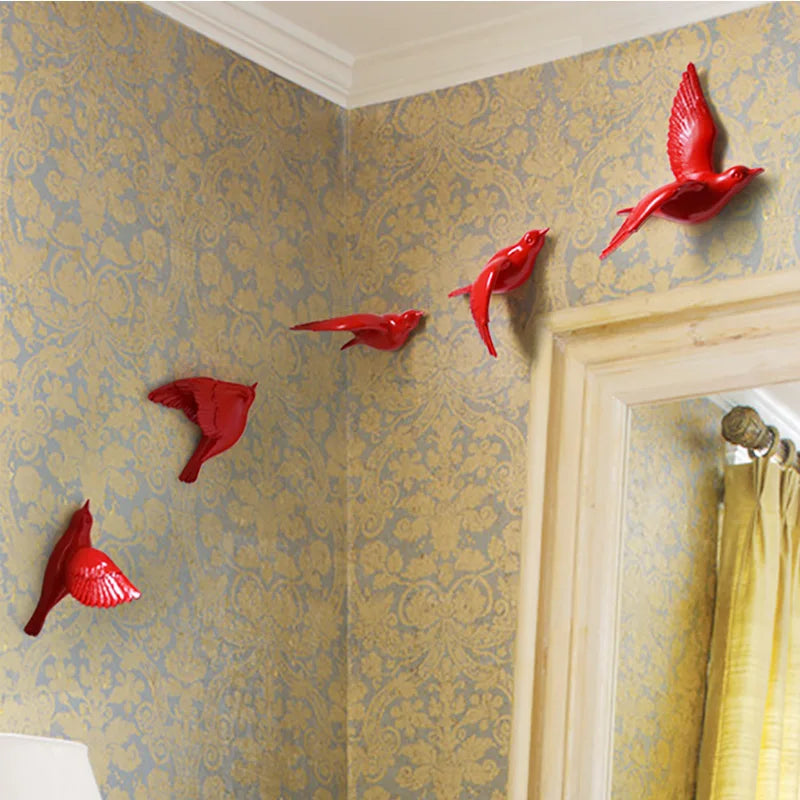 Vinilo decorativo 3D pájaros de resina