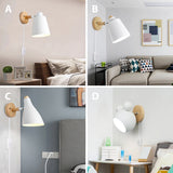Modern Wood Wall Lamp with Knob Switch