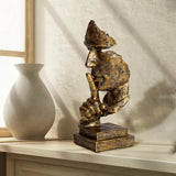 Vilead 27cm 'Silence is Golden' Resin Mask Statue