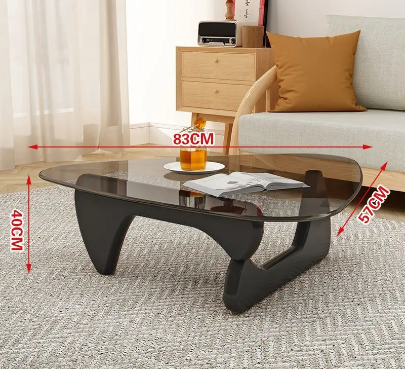 Modern Minimalist Triangular Glass Coffee Table