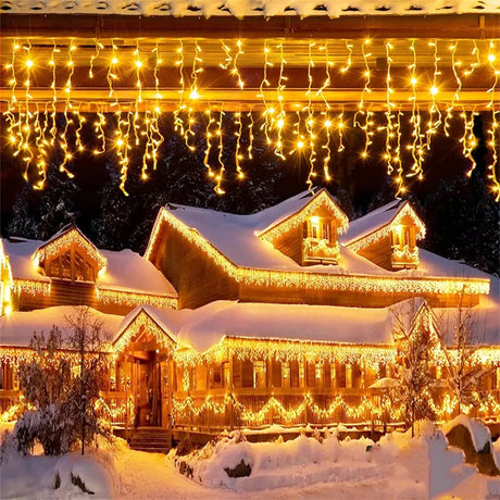 Luces mágicas de carámbano de cortina LED para una encantadora decoración navideña