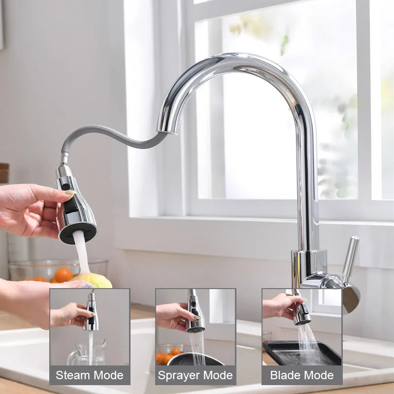 Nickel Brushed Pull-Out Kitchen Faucet