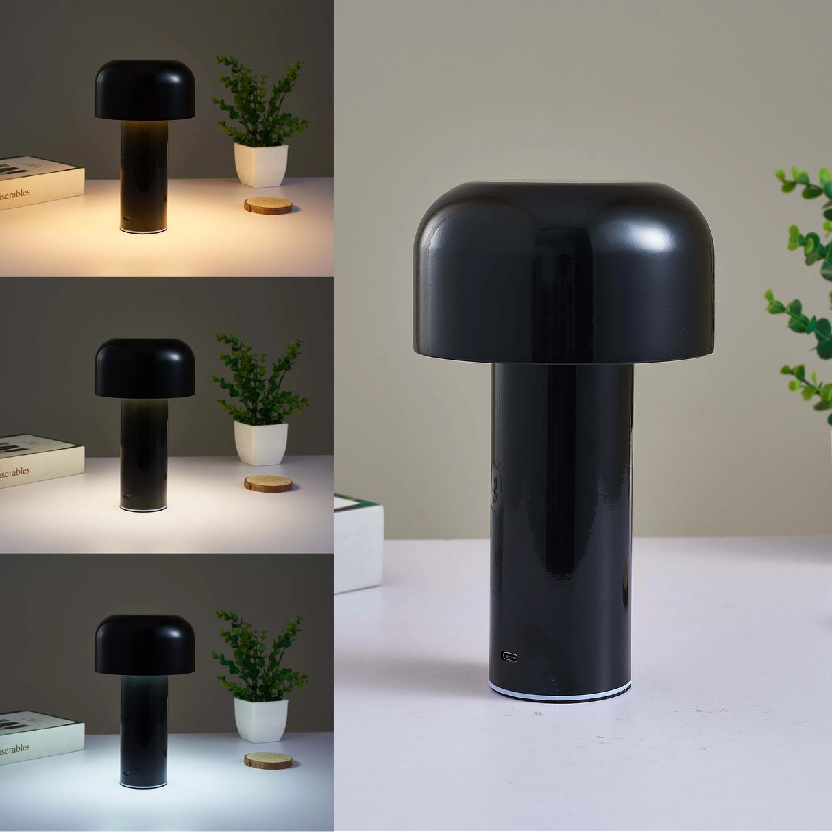 Lámpara de mesa en forma de seta de diseño italiano