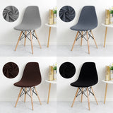 Solid Color Shell Chair Cover Stretch