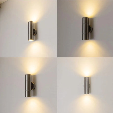 Lámpara de pared LED para exteriores de acero inoxidable