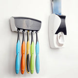 Dispensador automático de pasta de dientes y soporte de pared para cepillos de dientes