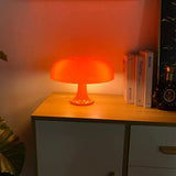 Lámpara de mesa danesa en forma de seta naranja