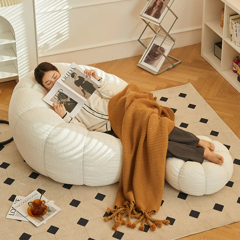 Lazy Sofa Chair - Sofá para dormir de ocio con balcón - Sillón moderno con taburete