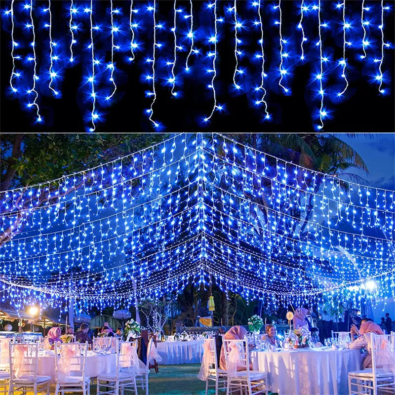 Luces mágicas de carámbano de cortina LED para una encantadora decoración navideña