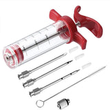Meat Injector Syringe with Marinade Needles