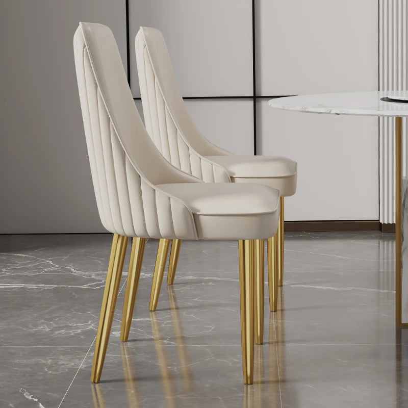 Dossier en cuir d'acier inoxydable de chaises de salle à manger de luxe modernes