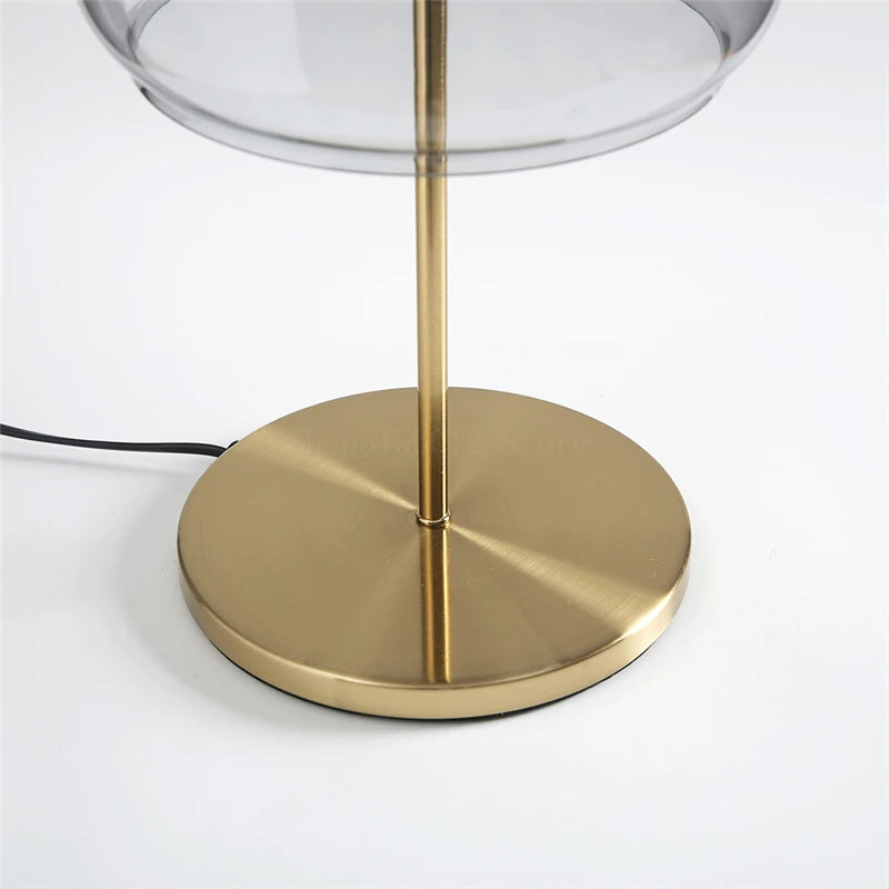 Lampe de table LED avec abat-jour en verre moderne