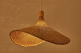 Lámpara de araña clásica de bambú tejida a mano