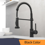 Brush Brass Kitchen Faucet with Pull Down Sprayer