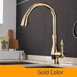 Gold and Silver Pull Out Kitchen Faucet